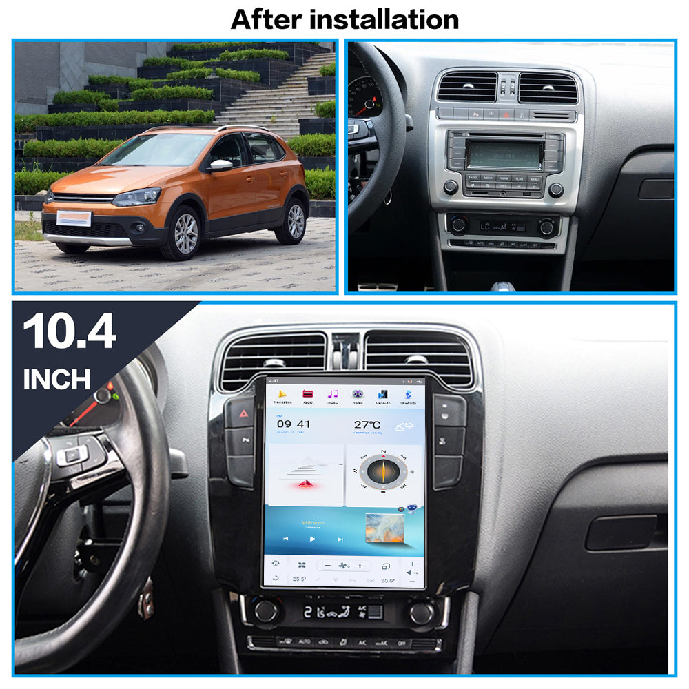 Volkswagen Polo 2011-2018 Wireless Carplay & Android Auto Tesla-style Screen 10.4 Inch