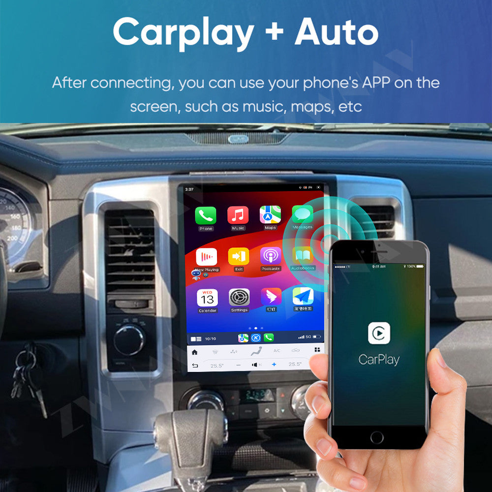Dodge Ram 2008-2012 Wireless Carplay & Android Auto Tesla-style 12.1 Inch