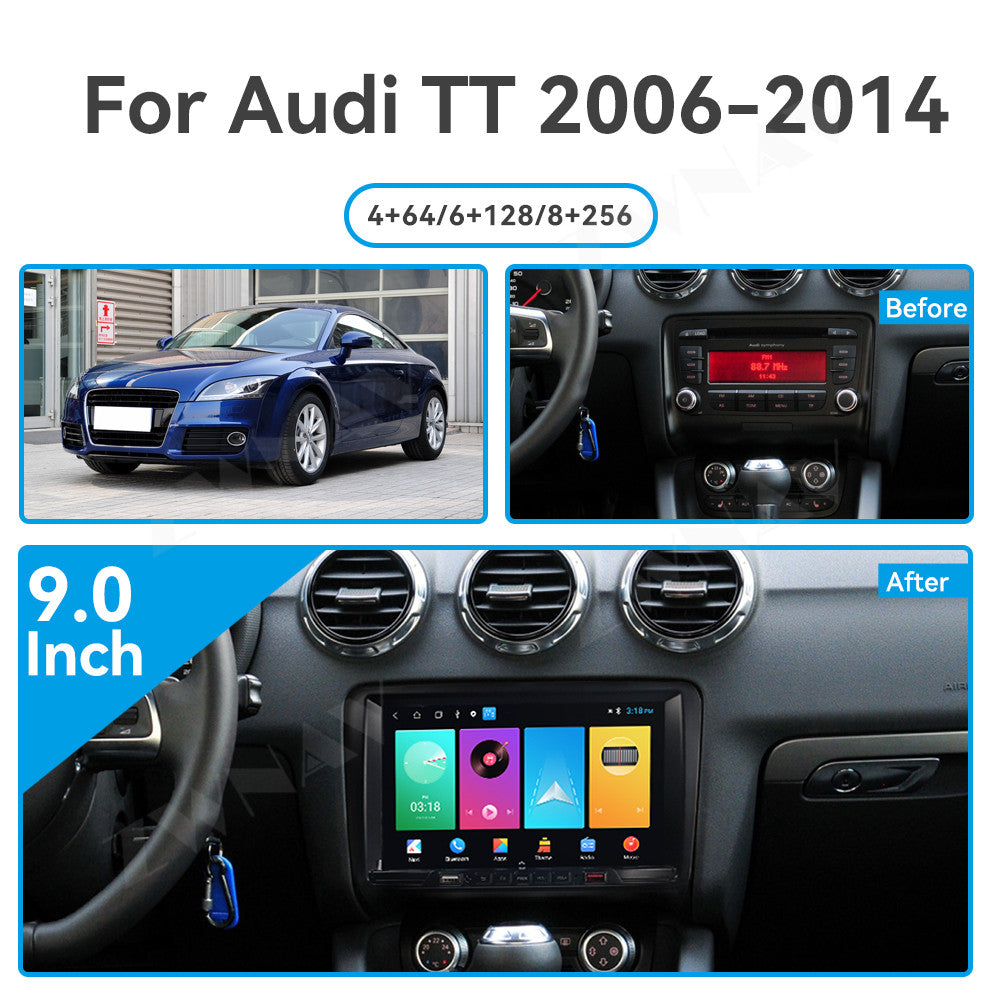 Audi TT 2006-2016 Wireless Carplay & Android Auto Screen 9 Inch