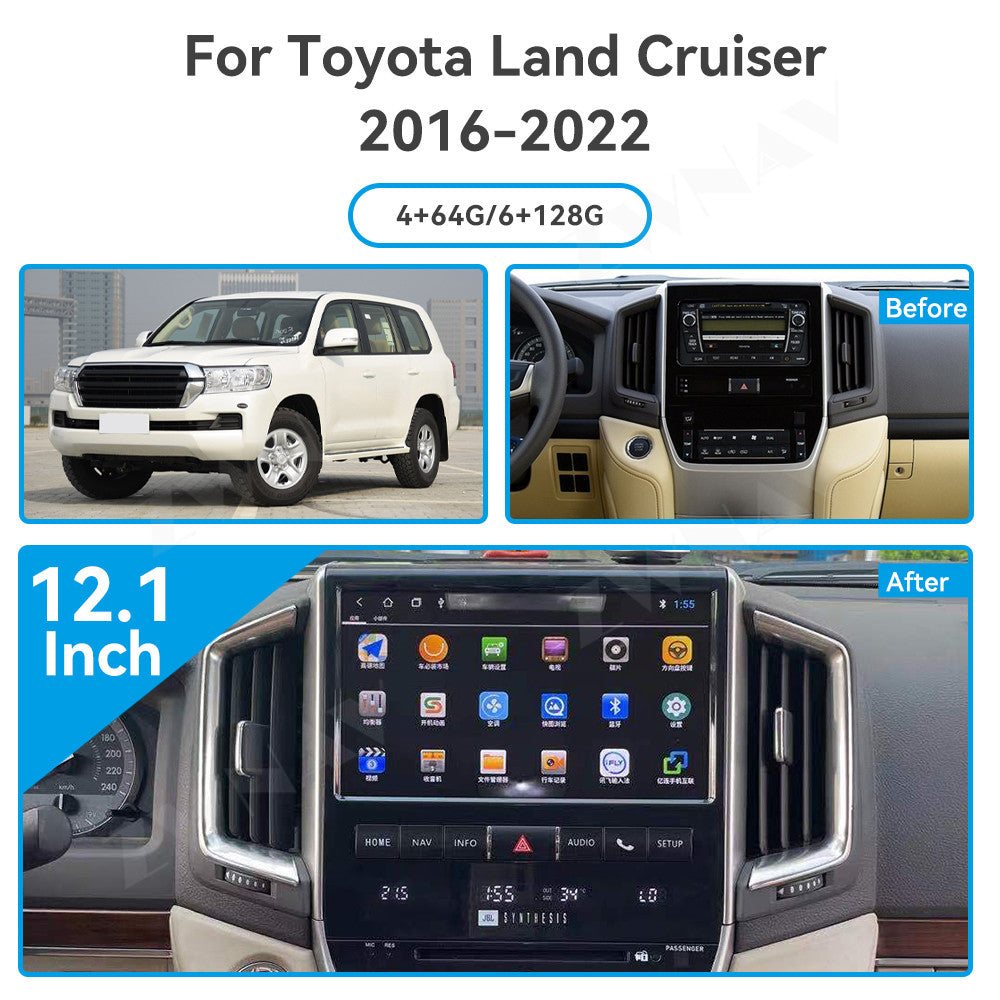 Toyota Land Cruiser 2016-2022 Wireless Carplay & Android Auto Screen 13.3 Inch