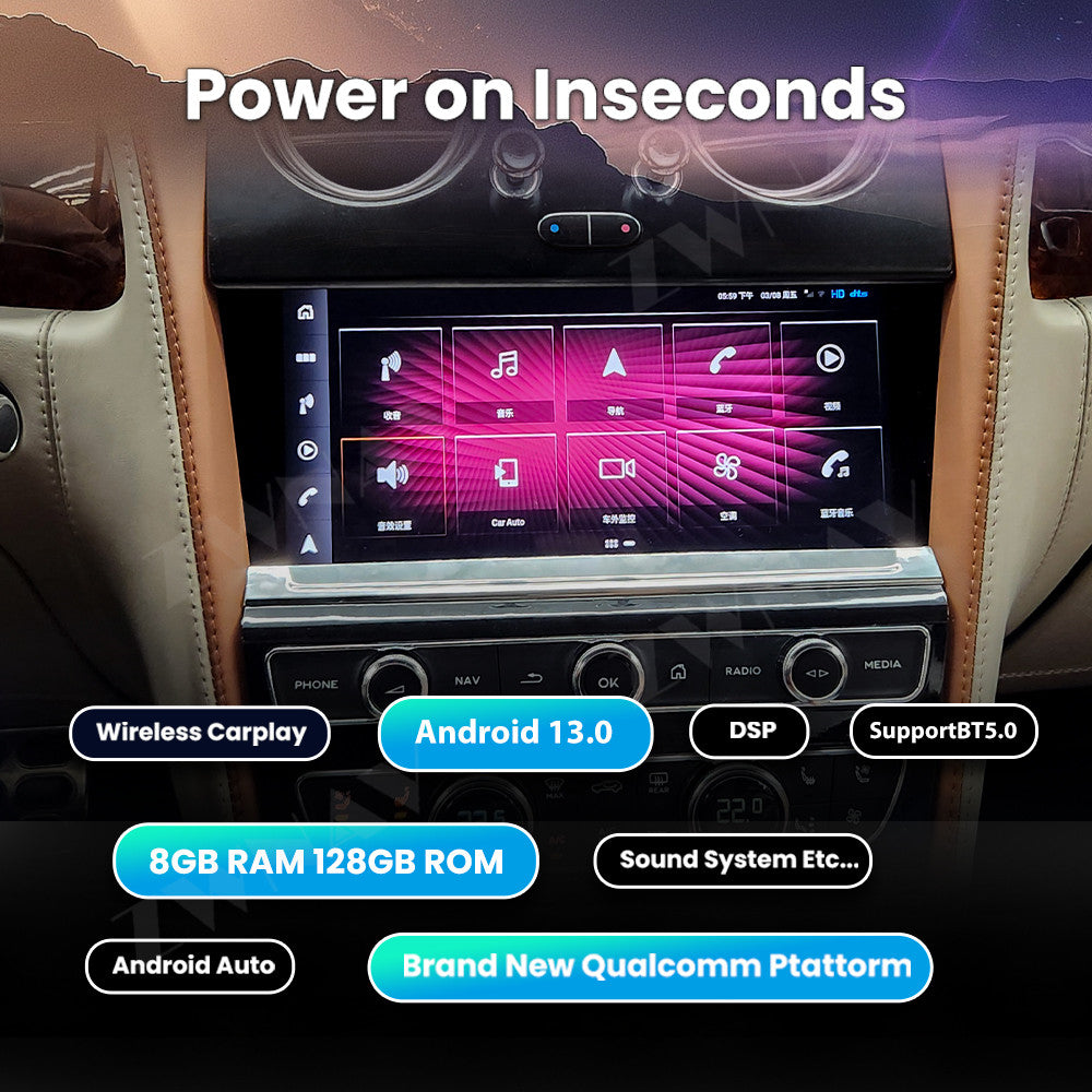 Bentley Continental Flying Spur 2015-2020 Wireless App Carplay & Android Auto