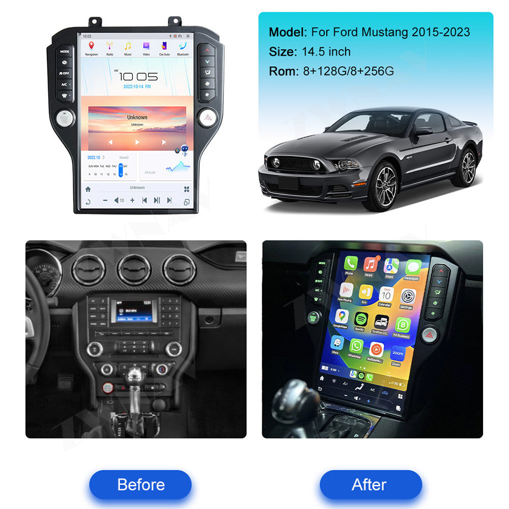 Ford Mustang 2011-2022 Wireless Carplay & Android Auto Tesla-style Screen 14.5 inch