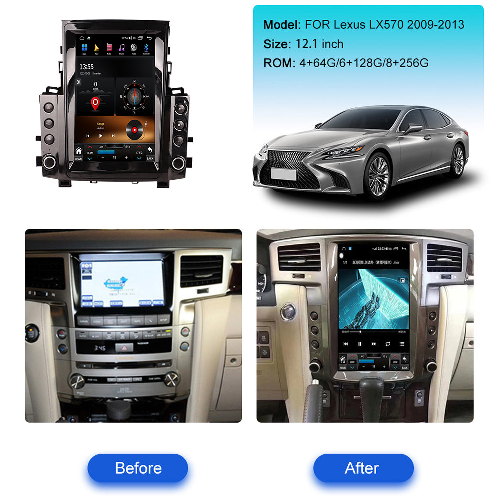 Lexus LX 2008-2017 Wireless Carplay & Android Auto Tesla-style Screen