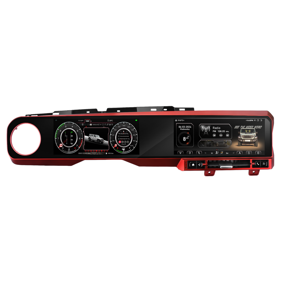 For Jeep Wrangler JK 2018-2023 Wireless CarPlay & Android Auto Dual Screen (10.9 + 10.9") Car Stereo Upgrade