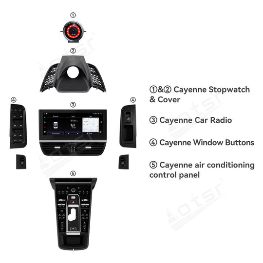 2024 Aotsr full package For Porsche Cayenne 2010-2017  Android 13.0 Car   Radio   Player  GPS Navi Auto  Stereo Multimedia Video DSP Carplay