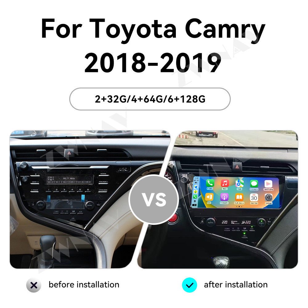 Tesla Screen For Toyota Camry 2018-2019  Android 13.0 Car  Radio  Player GPS Navi Auto  Stereo Multimedia Video DSP Carplay 4G SIM