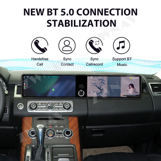 12.3 inch Dual Screen For Land Rover Range Rover Sport 2010 - 2013 Android 13 Car Radio Stereo