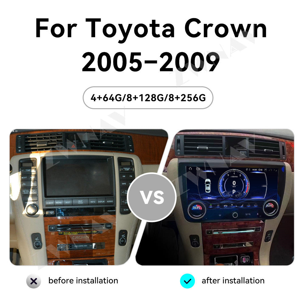 12.3 Inch Extra large screen  Android Car Radio For Toyota Crown 2005-2009 Video Player Stereo Auto GPS Navi DSP Carplay