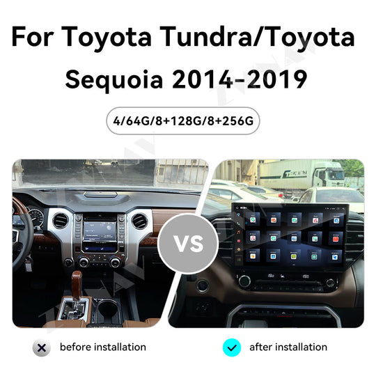 14.6 Inch Tesla Screen For Toyota Tundra/Toyota Sequoia 2014-2019 Android 13.0 Car  Radio  Player GPS Navi Auto  Stereo Multimedia Video DSP Carplay 4G SIM