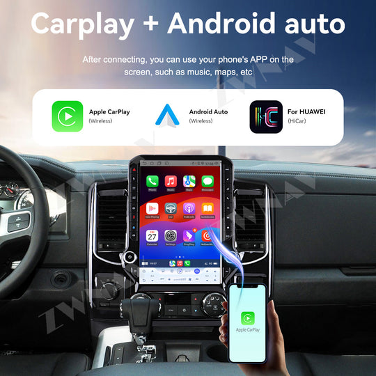 14.5 inches Tesla Screen Android 15.0 Car Multimedia Player For Dodge Ram 1500 2500 3500 2008-2011 GPS radio stereo head unit