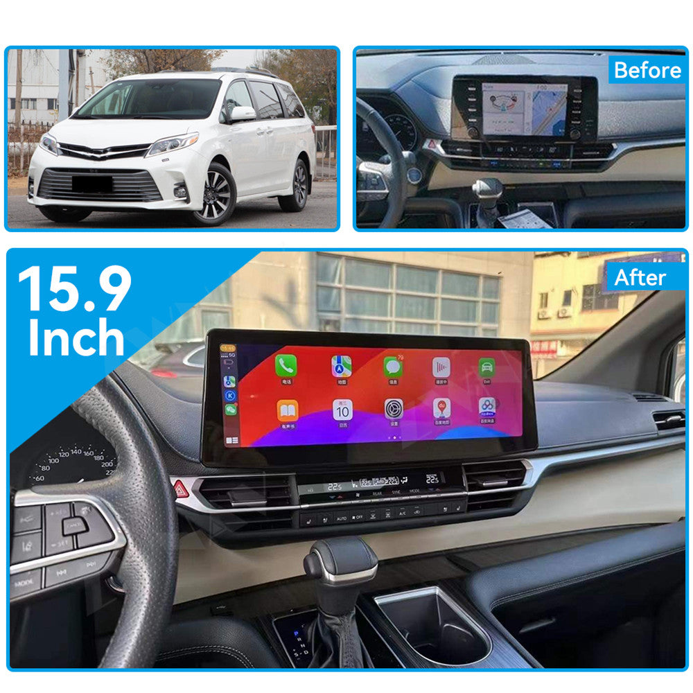 Toyota Sienna 2019-2024 Wireless Carplay & Android Auto  Screen 15.9 Inch