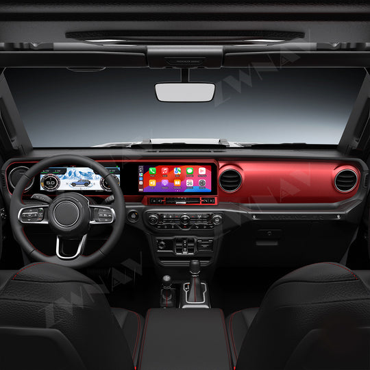 Jeep Wrangler 2018-2021 Wireless Carplay & Android Auto  Screen 12.3 Inch Red