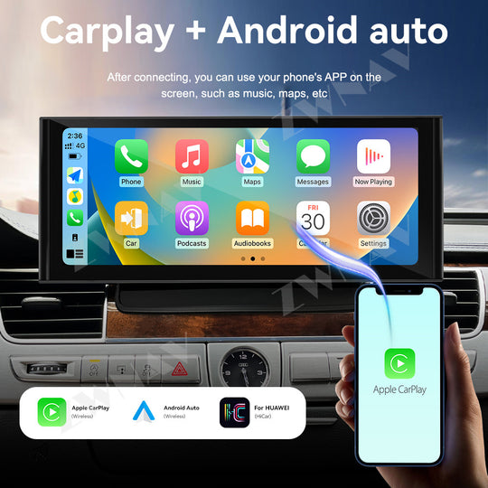12.3" Screen For Audi A8 2004-2017 Wireless Apple Carplay & Android Auto Car Stereo Upgrade