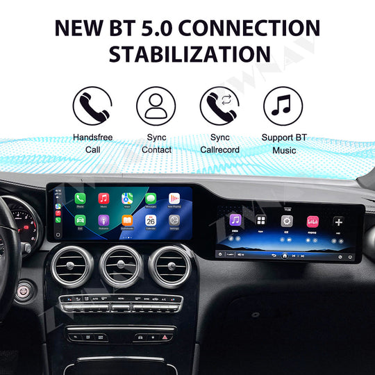 24.6inch 4K Android 15.0 Radio Receiver For Mercedes Benz C Class GLC W205 2015-2022 Auto Audio Stereo Video Player GPS Head Unit