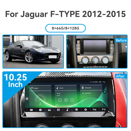 Jaguar F-TYPE 2012-2015 Wireless Carplay & Android Auto Tesla-style Screen