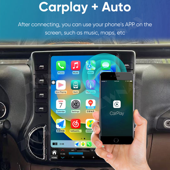 Jeep Wrangler 2011-2014 Wireless Carplay & Android Auto Tesla-style Screen 12.1 Inch