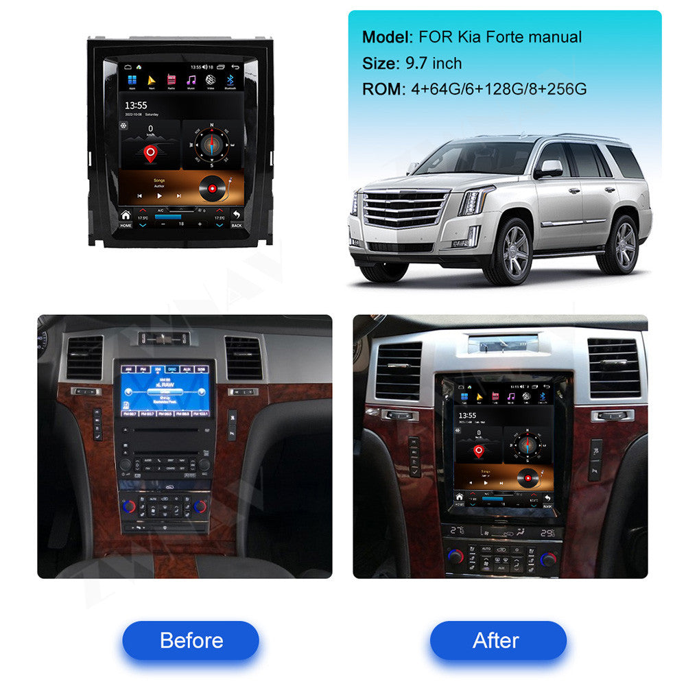 Cadillac Escalade 2008-2016  Wireless Carplay & Android Auto Tesla-style Screen 13.6 Inch