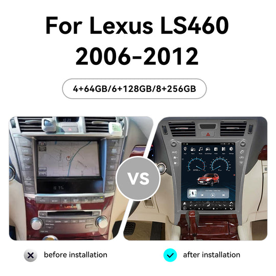 Tesla Screen For Lexus LS460 2006-2012 Android 13.0 Car  Radio   Player  GPS Navi Auto  Stereo Multimedia Video DSP Carplay 4G SIM