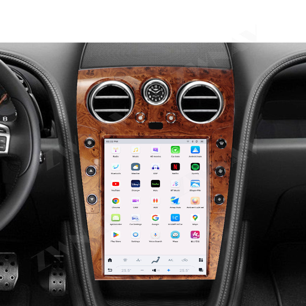 Bentley Continental 2005-2019 Wireless Carplay & Android Auto Tesla-style Screen 12.1 Inch