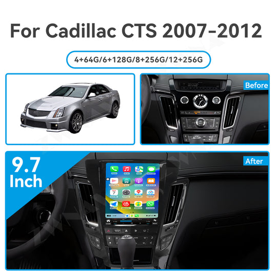 Cadillac CTS  2008-2013 Wireless Carplay & Android Auto Tesla-style Screen 10 Inch