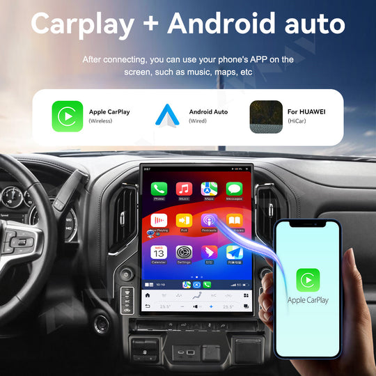 Chevroler  Silverado 2014-2022 Wireless Carplay & Android Auto Tesla-style Screen 13.3 Inch