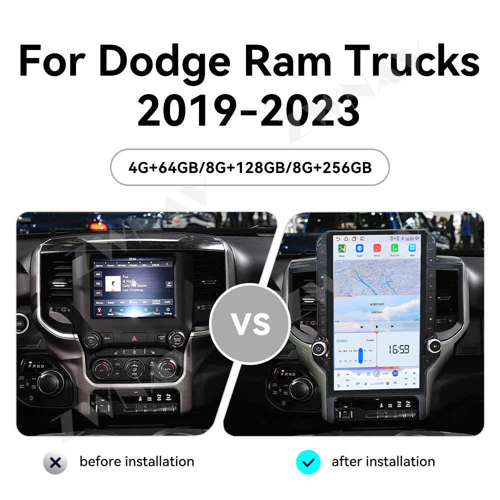 14.5 inches Tesla Screen Android 15.0 Car Multimedia Player For Dodge Ram 1500 2500 3500 2019-2023 GPS radio stereo head unit (Copy)