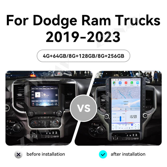 14.5 inches Tesla Screen Android 15.0 Car Multimedia Player For Dodge Ram 1500 2500 3500 2019-2023 GPS radio stereo head unit (Copy)