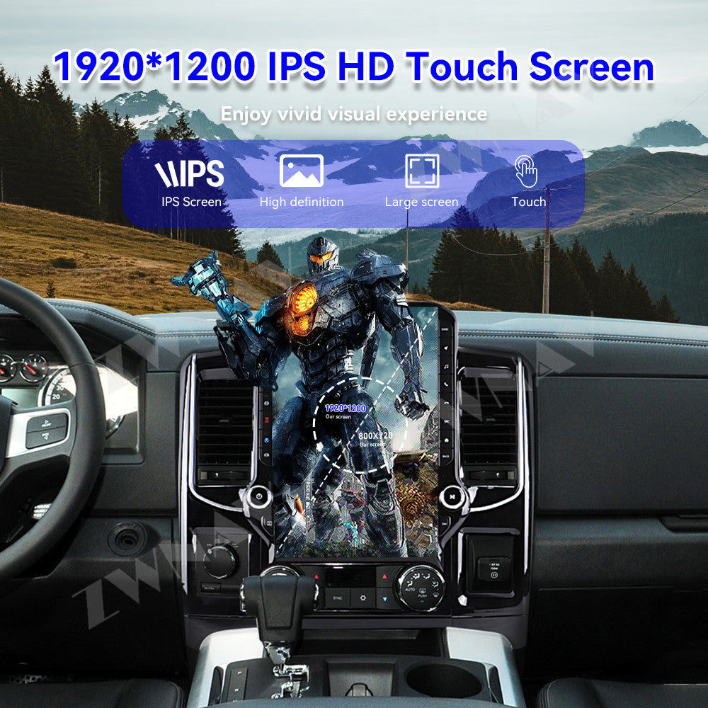14.5 inches Tesla Screen Android 15.0 Car Multimedia Player For Dodge Ram 1500 2500 3500 2008-2011 GPS radio stereo head unit