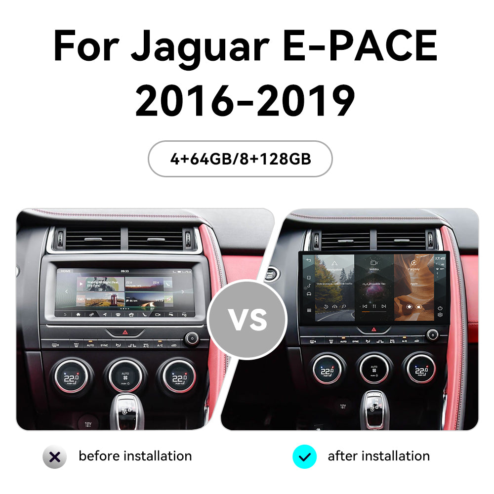 Jaguar E-PACE 2016-2019 Wireless Carplay & Android Auto Tesla-style Screen