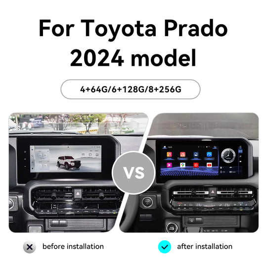 Tesla Screen For Toyota Prado 2024 model  Android 13.0 Car  Radio  Player  GPS Navi Auto  Stereo Multimedia Video DSP Carplay 4G SIM