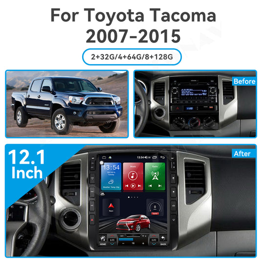 Toyota Tacoma 2005-2018 Wireless Carplay & Android Auto  Tesla-style Screen 12.1 Inch