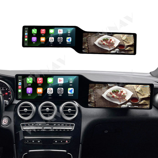 24.6inch 4K Android 15.0 Radio Receiver For Mercedes Benz C Class GLC W205 2015-2022 Auto Audio Stereo Video Player GPS Head Unit