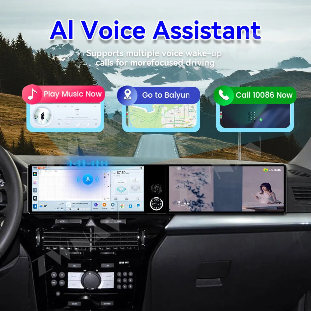 12.3 inch Dual Screen Universal Car Radio Multimedia Android Stereo Tape Recorder Car DVD GPS Navigation Auto Stereo Head Unit Audio Video