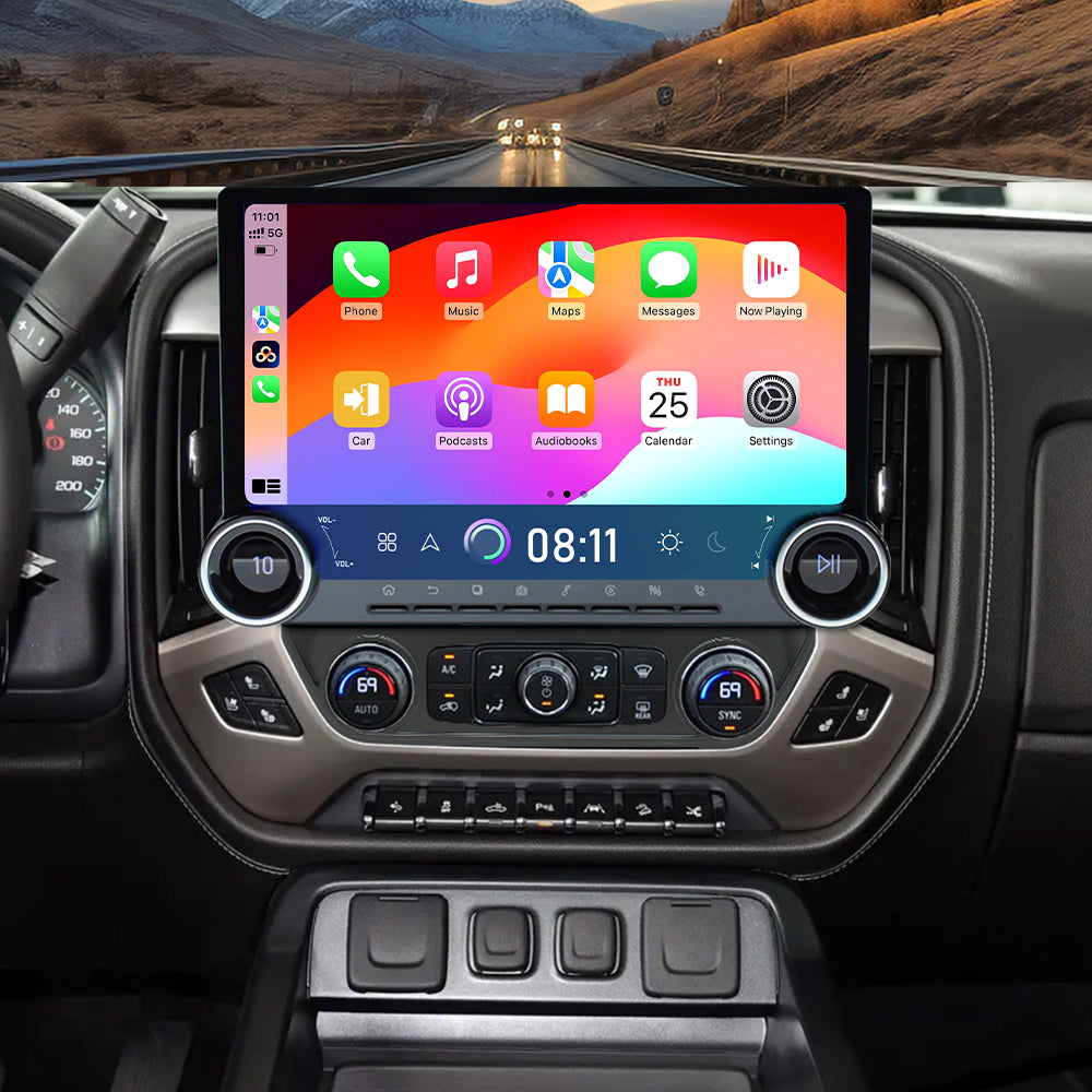 Chevrolet Silverado 2014-2018 Wireless Carplay & Android Auto Tesla-style Screen