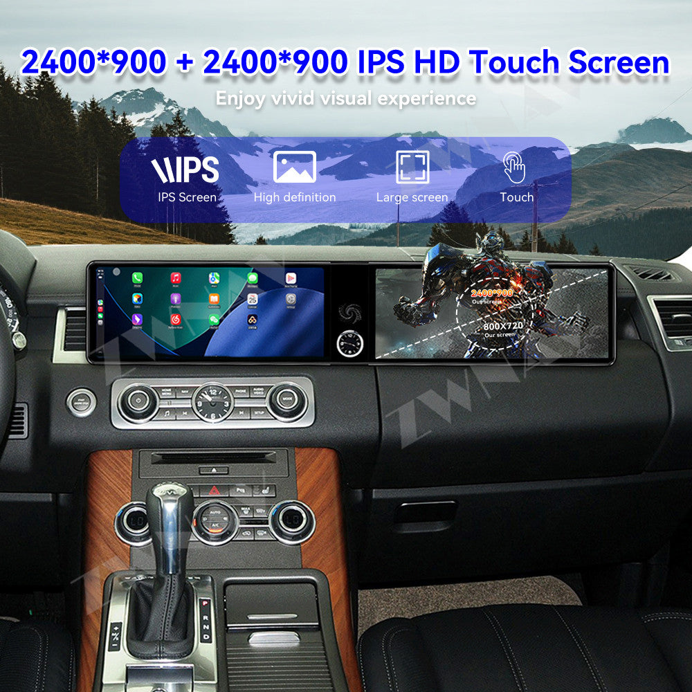 12.3 inch Dual Screen For Land Rover Range Rover Sport 2010 - 2013 Android 13 Car Radio Stereo