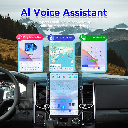 14.5 inches Tesla Screen Android 15.0 Car Multimedia Player For Dodge Ram 1500 2500 3500 2008-2011 GPS radio stereo head unit