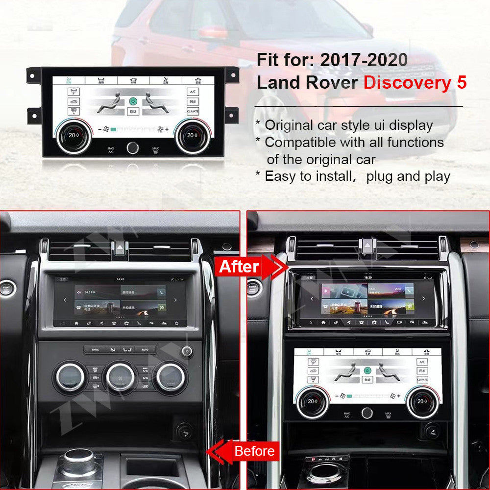 Tesla Screen For Land Rover Discovery 5 2017-2020 Android 13.0 Car  Radio  Player GPS  Navi Auto  Stereo Multimedia Video DSP Carplay 4G SIM(Navigation + air conditioning screen + square control buttons)