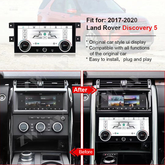 Tesla Screen For Land Rover Discovery 5 2017-2020 Android 13.0 Car  Radio  Player GPS  Navi Auto  Stereo Multimedia Video DSP Carplay 4G SIM(Navigation + air conditioning screen + square control buttons)