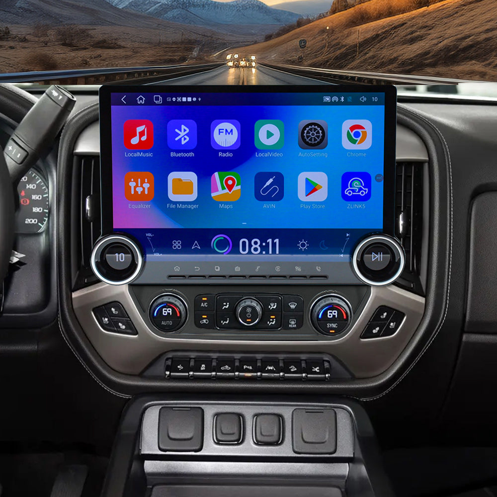 Chevrolet Silverado 2014-2018 Wireless Carplay & Android Auto Tesla-style Screen