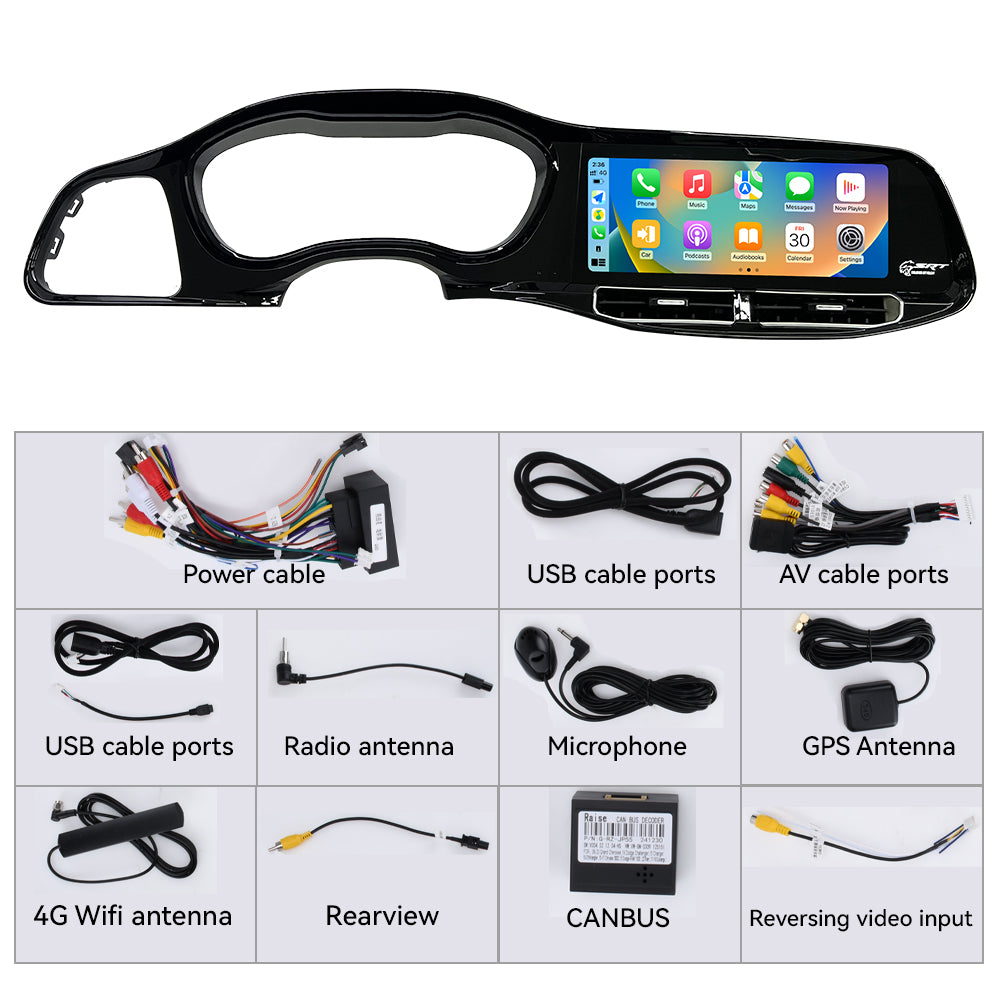 12.3 Inch Tesla Screen For Dodge Challenger 2010-2024 Android 13.0 Car Radio Player GPS Navi Auto Stereo Multimedia Video DSP Carplay 4G SIM