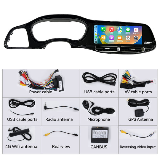 12.3 Inch Tesla Screen For Dodge Challenger 2010-2024 Android 13.0 Car Radio Player GPS Navi Auto Stereo Multimedia Video DSP Carplay 4G SIM
