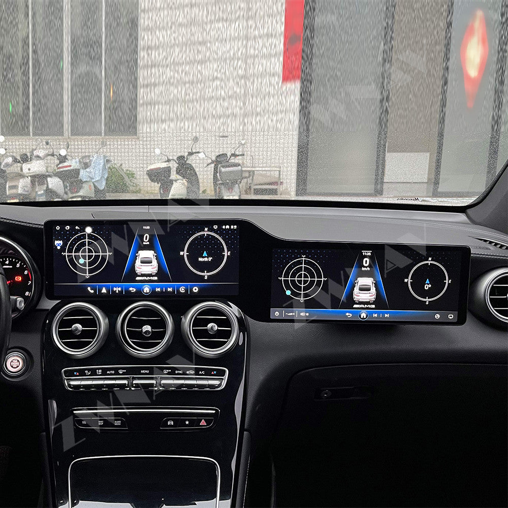 24.6inch 4K Android 15.0 Radio Receiver For Mercedes Benz C Class GLC W205 2015-2022 Auto Audio Stereo Video Player GPS Head Unit