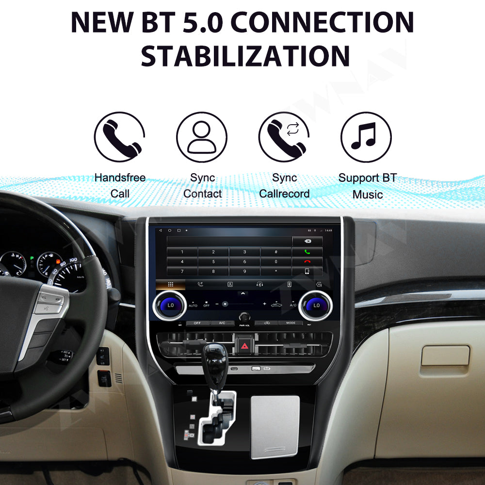 Toyota Alphard 2007-2019 Wireless Carplay & Android Auto  Tesla-style Screen 13.1 Inch