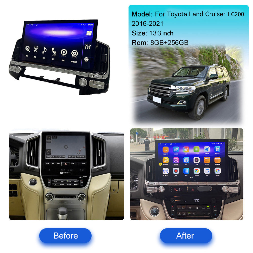 Toyota Land Cruiser 2016-2021 Wireless Carplay & Android Auto  Screen 13.3 Inch