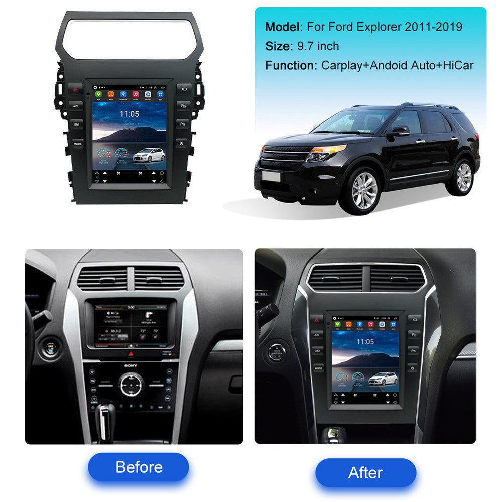 9.7 inchTesla Screen For Ford Explorer 2011-2019 Android 13.0 Car Radio Player GPS Navi Auto Stereo Multimedia Video DSP Carplay 4G SIM