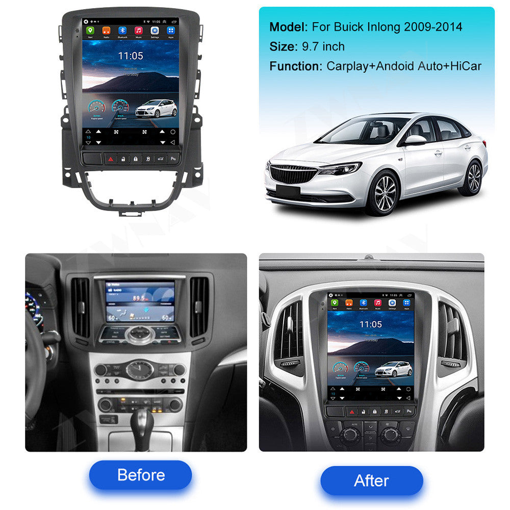 Buick Inlong 2008-2017 Wireless Carplay & Android Auto Tesla-style Screen