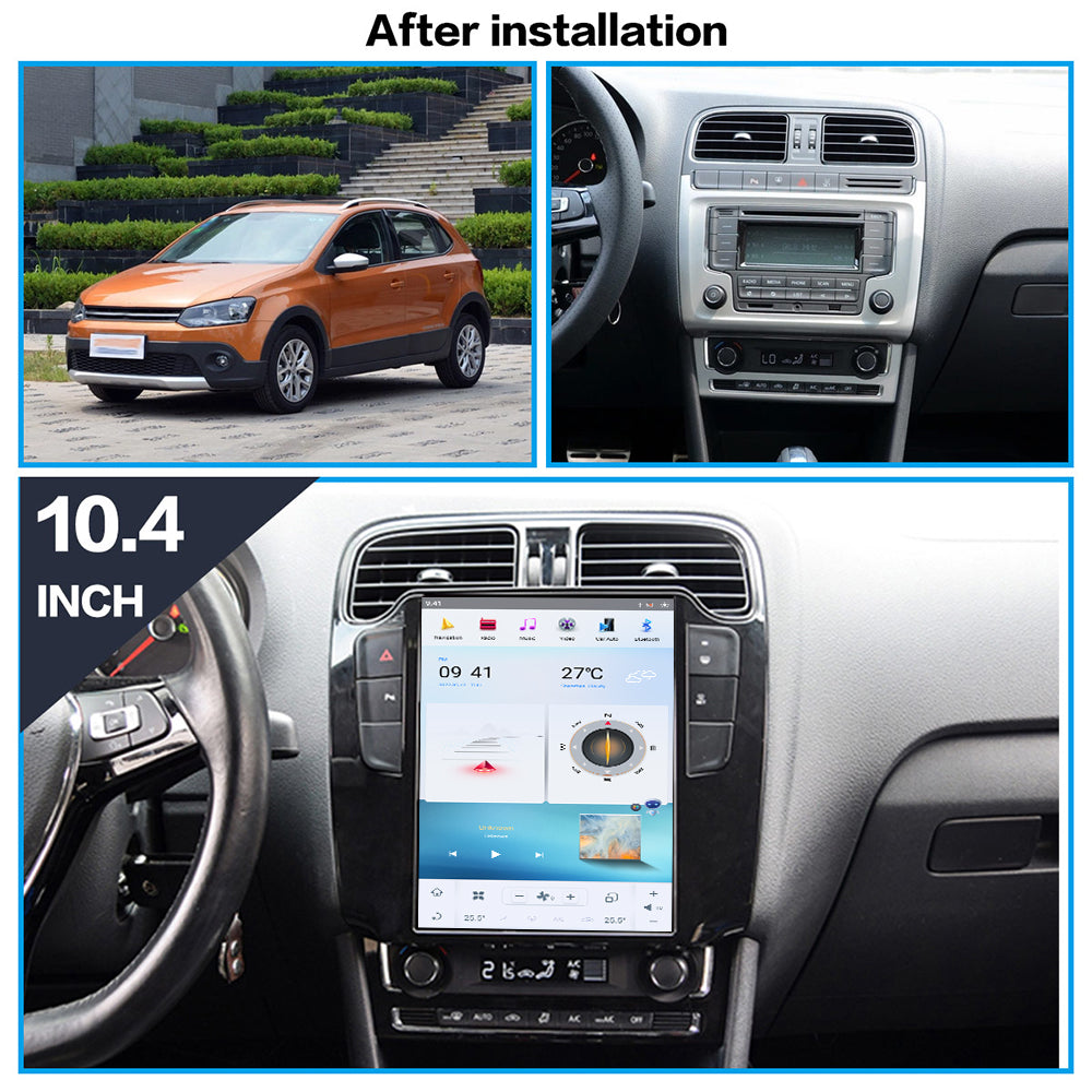 Volkswagen Polo  2011-2018 Wireless Carplay & Android Auto Tesla-style Screen 10.4 Inch