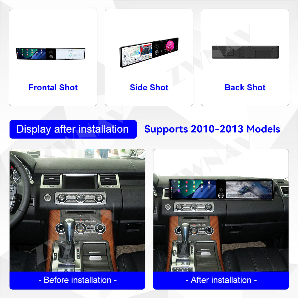 12.3 inch Dual Screen For Land Rover Range Rover Sport 2010 - 2013 Android 13 Car Radio Stereo