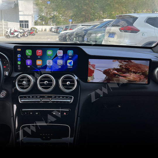 24.6inch 4K Android 15.0 Radio Receiver For Mercedes Benz C Class GLC W205 2015-2022 Auto Audio Stereo Video Player GPS Head Unit