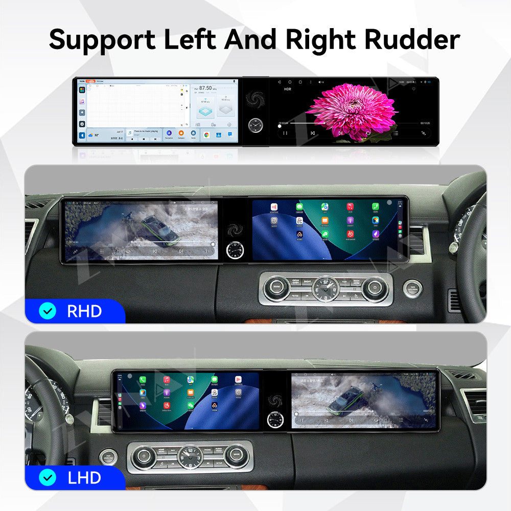 12.3 inch Dual Screen For Land Rover Range Rover Sport 2010 - 2013 Android 13 Car Radio Stereo